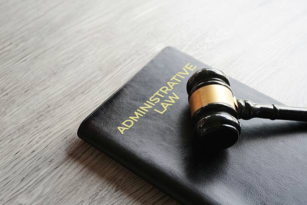 istock A gavel on a book titled ADMINISTRATIVE LAW. 2242695527