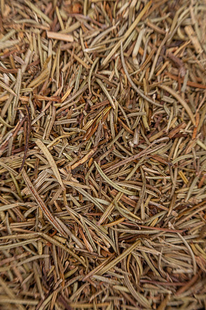 istock Top view of dehydrated thyme leaves on white background 2242703443
