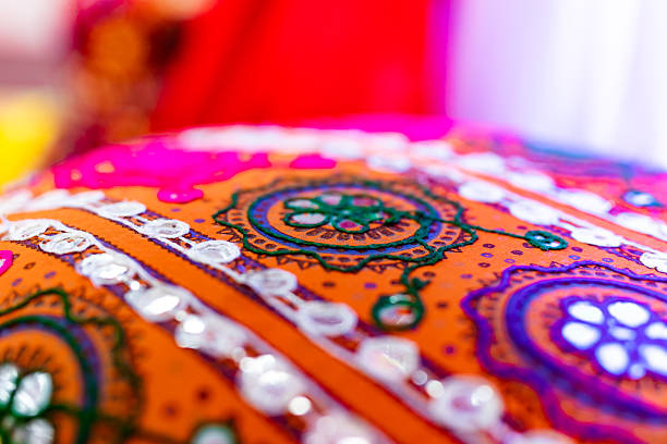 istock Indian Punjabi pre wedding Jago ceremony ritual items and decorations close up 2242705038