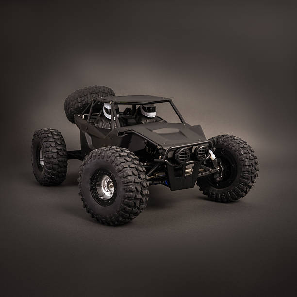 RC model rally, off road buggy with remote control. Isolated on white background