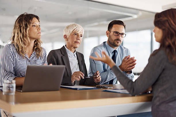 istock Human resource team having a job interview with their candidate in the office. 2242720724