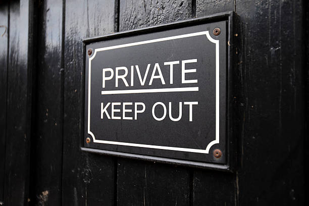 istock Private sign on a black wooden door 2242720871