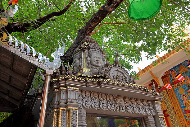 Cong tam quan Chua Chantarangsay, a Buddhist temple in District 1, Ho Chi Minh City, Vietnam