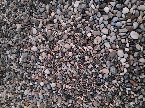 Close up black pebble beach