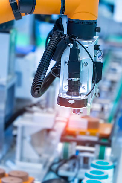 istock smart robot in manufacturing industry for industry 4.0 and technology concept. Robotic vision sensor camera system. 2242726167