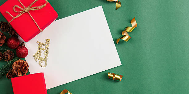 istock Christmas Background with Gift Boxes and Blank Card for Wishes 2242728811