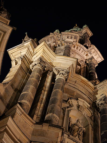 istock Dresden Catholic Hofkirche night shot with illuminated baroque architecture 2242733939