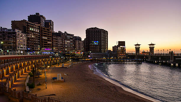 istock Evening View of Alexandria Corniche and Stanley Bridge 2242734874