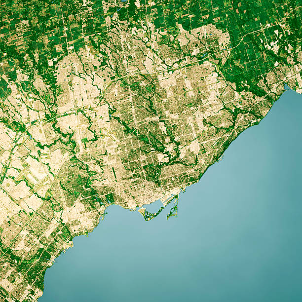 istock Toronto Ontario Satellite Topographic Map 3D Render Color 2242752466