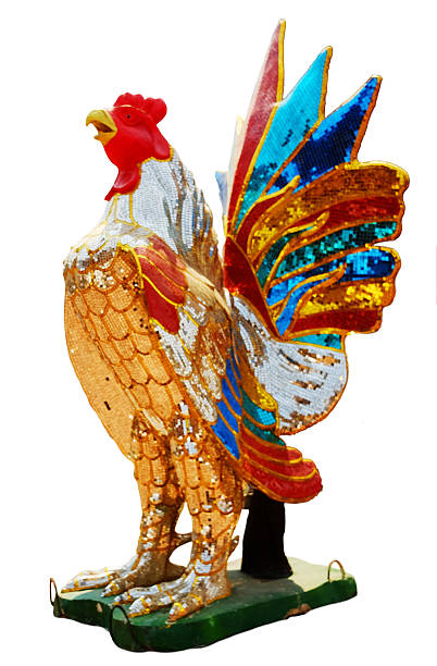 istock Colorful The chicken statue isolated on white background with clipping path 2242752674