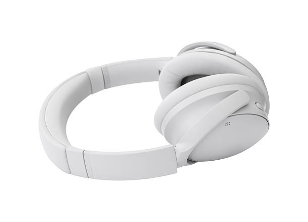 istock Headphones radio mockup on white background for Business Technology design,Image white headset isolated for Music Template Mockup,Modern Digital lifestyle concept 2242759949