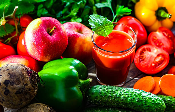 istock Glass with fresh vegetable juice. Detox diet 2242762831