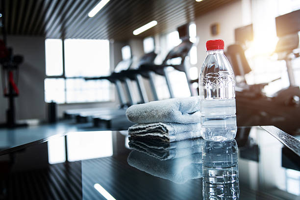 istock Towel and a bottle of water for the exercise 2242763633
