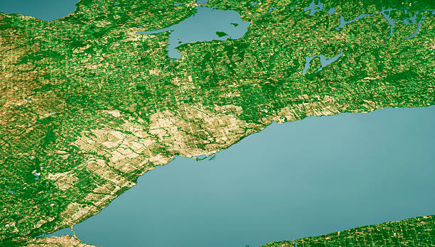 istock Greater Toronto Ontario Satellite Landscape View 3D Render Color 2242764080
