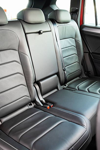 istock New car empty leather back seats. Close up, wide angle view, no people 2242772784