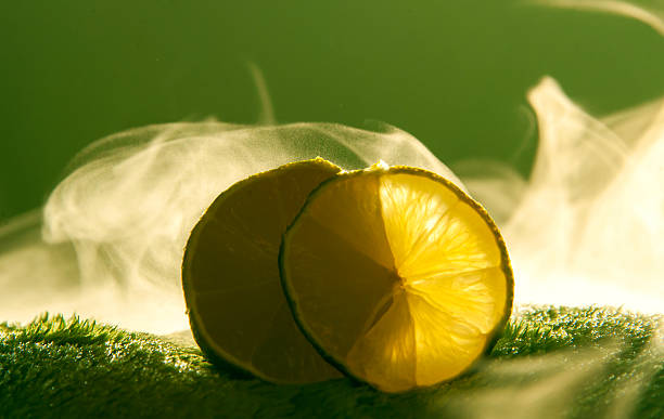 cut lime in the rain