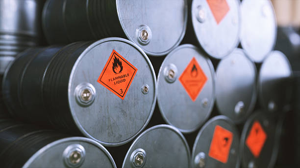istock Close up shot on fuel barrels 2242780556