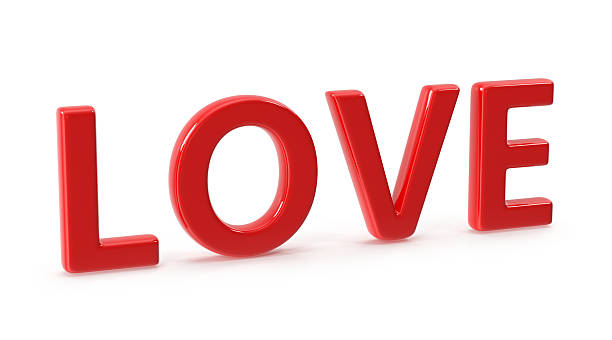 istock Vibrant Red 3D LOVE on White 2242780734