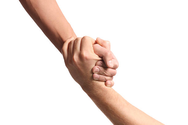 istock Help and support. People holding hands on white background, closeup 2242784984