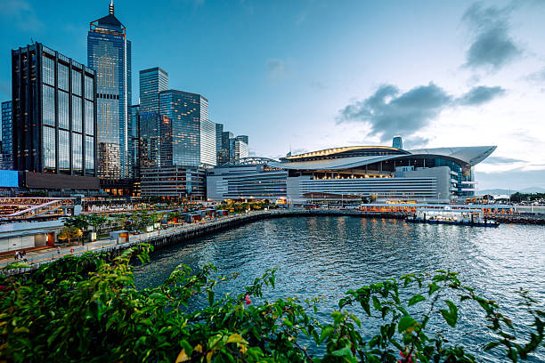 istock Central Hong Kong Waterfront Modern Building at Night 2242789636