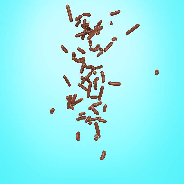 istock Chocolate Sprinkles For Cakes And Bakery Items Falling From Top 3D Illustration 2242792582