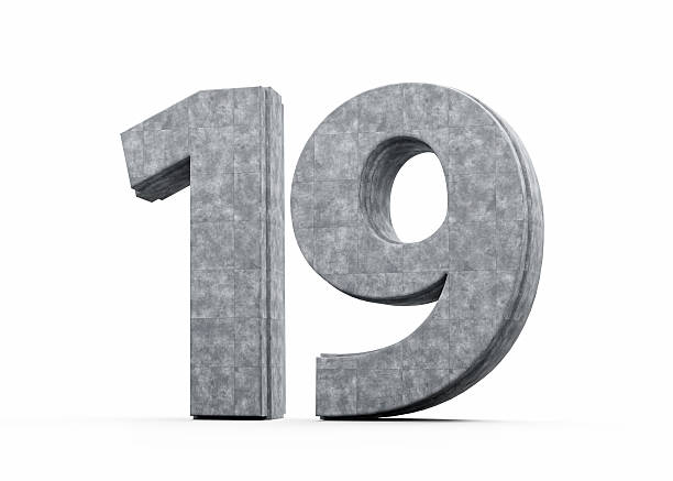 istock Concrete Number Nineteen 19 Digit Made Of Grey Concrete Stone On White Background 3d Illustration 2242792631