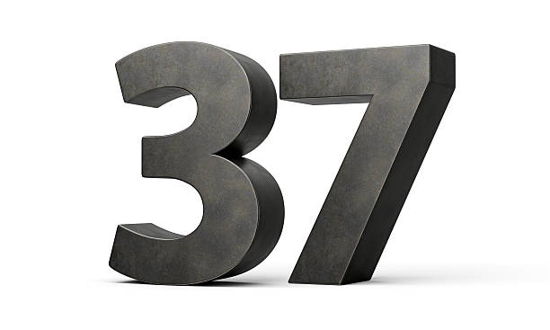 istock Number Thirty seven 37 Digit Made Of Gray Smooth Cast Iron Isolated On White Background 3d Illustration 2242794836