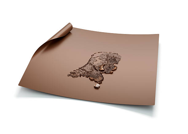 istock Map Of Netherlands Old Style Brown On Unrolled Map Paper Sheet On White Background 3d Illustration 2242795248