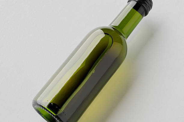 istock Small white wine bottle mockup, bordeaux shape, closeup. 2242795986