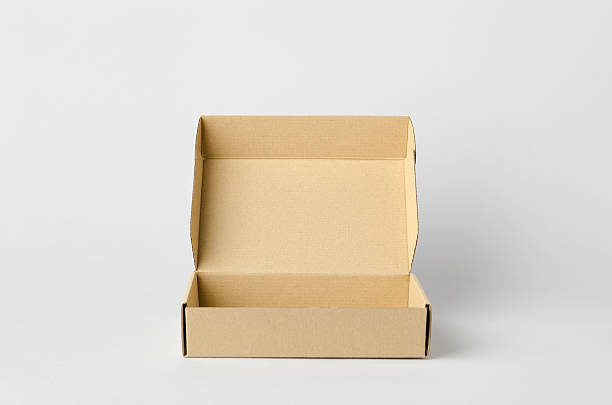 istock Kraft cardboard mailing box mockup on a gray background 2242798210