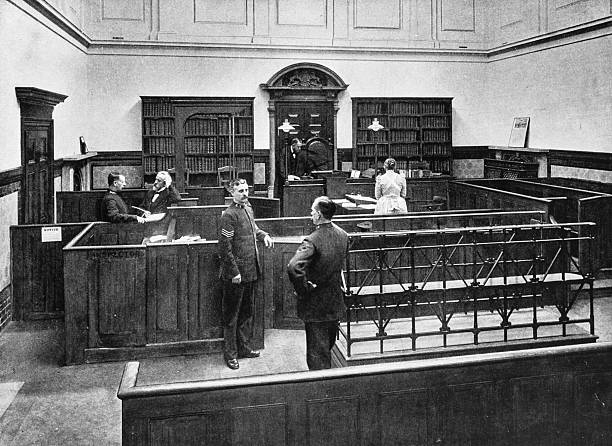 Black and White Photograph of the British Empire in the 19th Century: Law and Justice, Police Court, Bow Street, London