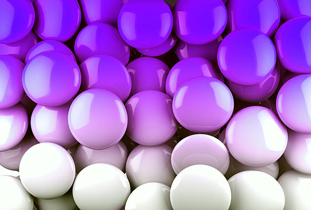 Shiny pastel colored balls are seen from the empty room door with copy space