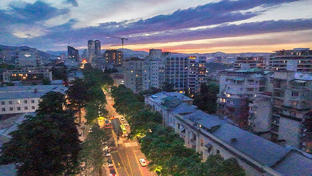 istock Chavchavadze Ave in twilight and awe Plane trees 2242815120