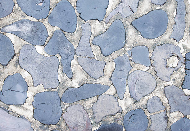 Texture, background. The pavement is paved with cobblestones.