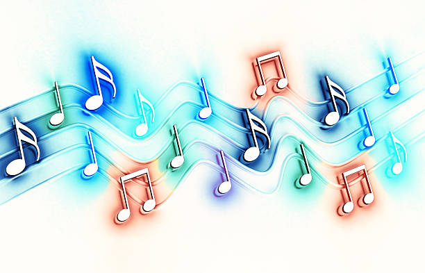 Song and melody concept.3d illustration for music festivals and jazz and pop concerts. Leisure and night entertainment.