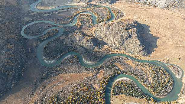 istock The river is winding like a snake. Altai 2242820824