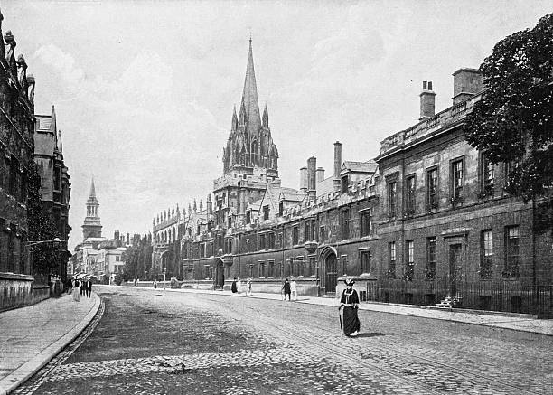 Black and White Photograph of the British Empire in the 19th Century: Schools and Education, The High, Oxford