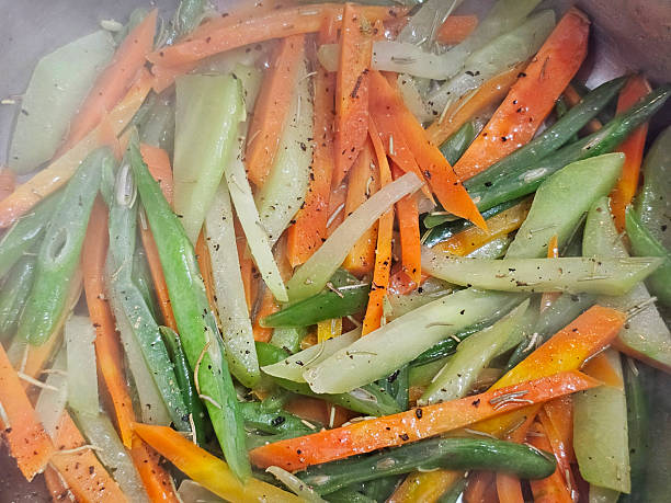 Fresh Soup Vegetables on Blue Plate