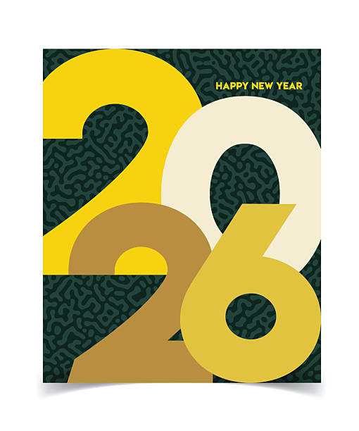 istock 2026 Happy New Year. Greeting Card, Banner, Poster. Vector Illustration. 2242843870