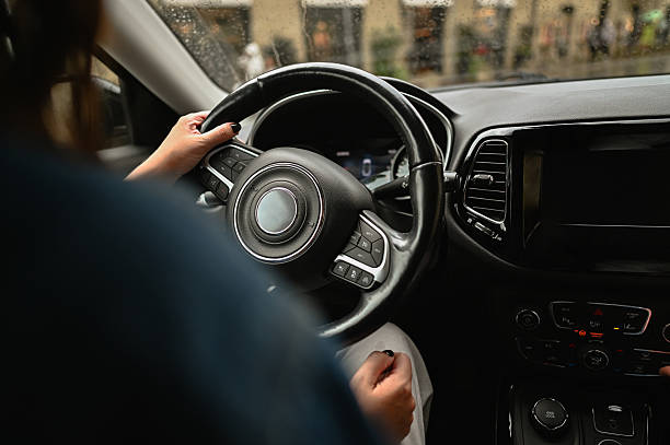 istock Woman driving car on a rainy day 2242853757