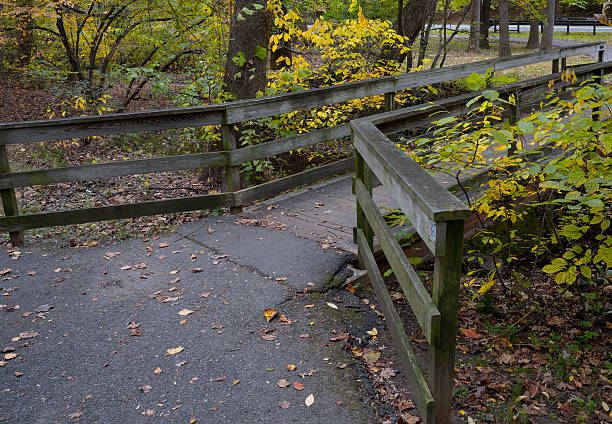 A wooden fence over a bridge