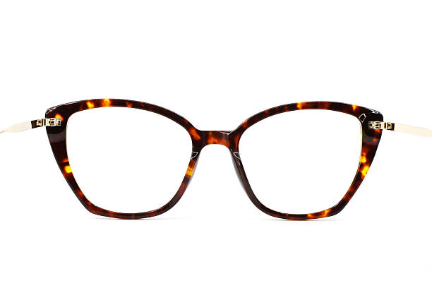 istock Women's glasses with a brown tortoiseshell frame isolated on a white background 2242857441