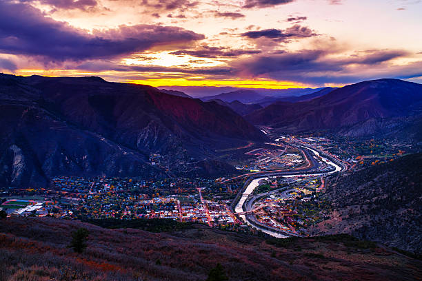 istock Glenwood Springs Sunset Dusk View From Above 2242863960