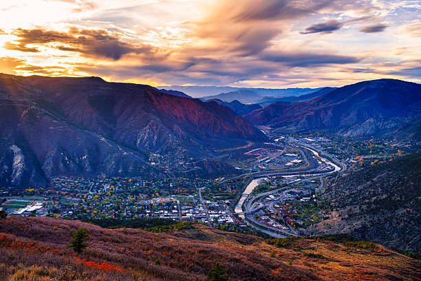 istock Glenwood Springs Sunset Dusk View From Above 2242864121