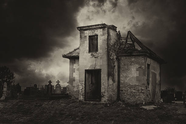 istock Creepy dark cemetery at night 2242865751