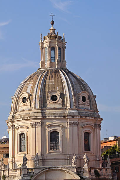 Rome, Italy - October 28, 2009: Roman Catholic Church of the Most Holy Name of Mary in Capital City Centre at Autumn Day Travel.
