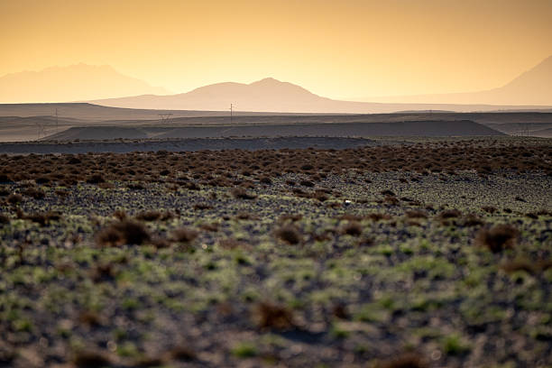 Namibian landscape at sunset