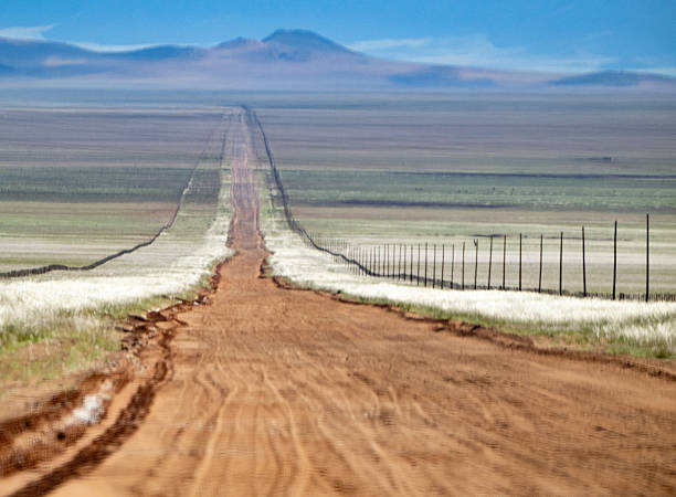 Long straight dirt african road