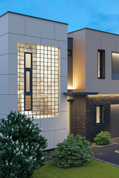 istock Luxury Two-Story Villa with Modern Architectural Design at Dusk 2242893002