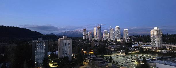 istock View of downtown Vancouver at night. Panorama 2242894590